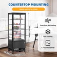 thumbnail image 2 of Countertop Cake Display Fridge 3.5 Cu Ft Glass Door, Commercial Pastry Cooler with LED Light and Digital Control, Frost Free for Bakery Cafe, Black/White, 2 of 7