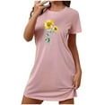 thumbnail image 2 of Leesechin Nightgowns for Women Short Sleeve Sleep Tee Pullover Night Shirts Sleep Shirt Soft Night Gown Sleep Dress, 2 of 5