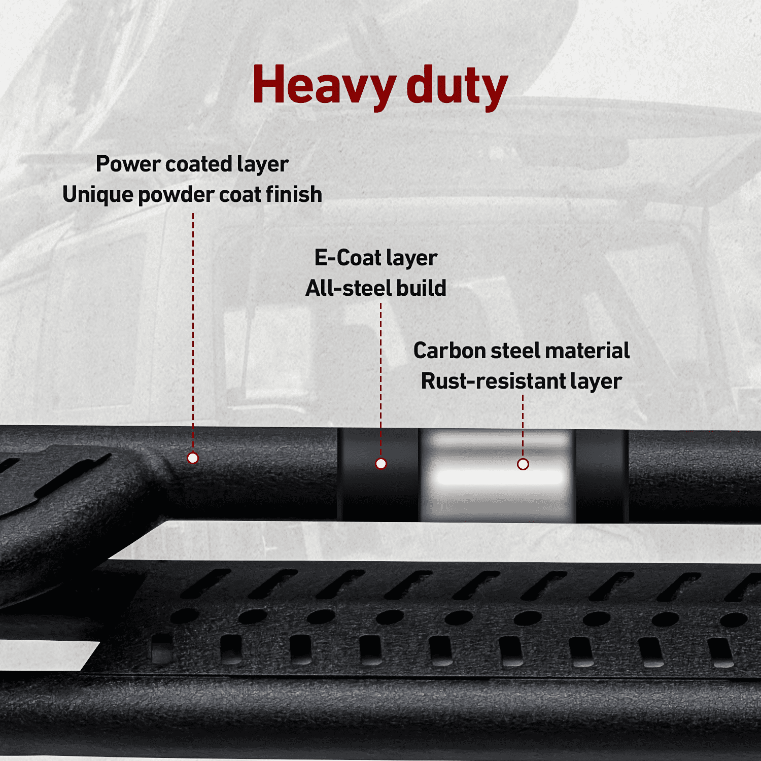 Vijay Running Boards Compatible with 2020-2021-2022-2023-2024-2024-2025-2026 Jeep Gladiator JT Crew Cab 4-Door Bolt-on A Pair Side Steps Rails Steel Nerf Bars