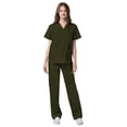 thumbnail image 3 of Adar Mens Medical Scrubs Set Medical Uniforms - Roomy Fit (30 Colors) - Olive - M, 3 of 7