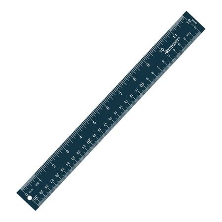 Westcott 12" Acrylic Ruler, Metric, Imperial, Navy, 0.07 lbs., HIgh School Level, 1-each