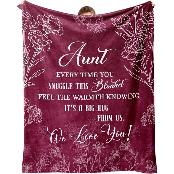 Aunt Gifts, Aunt Birthday Gifts, Aunts Blanket from Niece/Nephew, Best Auntie Gift Ideas for Christmas Valentines Soft 60"x50" Throw Blanket