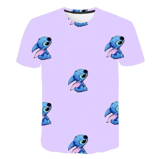Children Boys Girls Stitch T Shirts Summer Short Sleeve Kids Stich Tops Tees Cartoon Casual Kids Clothes 1-14 Years Old T-Shirts12M Gao Jinjia LED