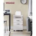 thumbnail image 2 of VASAGLE Lockable 2 Drawer 5 Roll File Cabinet with Adjustable Hanging Filing Filing Cabinet Textured Finish for A4 and Letter Documents White, 2 of 5