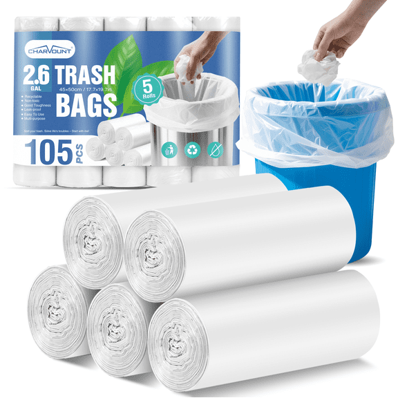 Charmount Small 2.6-Gallon Trash Bags, 105 Bags