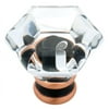 Liberty Bronze with Copper Highlights and Clear 1-1/4" Acrylic Faceted Knob