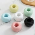 thumbnail image 4 of Pebbuoy 2 Pcs Toothbrush Holders Smooth Japanese Style Ceramics Round Solid Color Toothbrush Bases Bathroom Countertops Toothbrush Storage Stand, 4 of 7