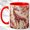 Red, variant on Ruby Giraffe Coffee Mug, Floral Safari Mug, Ceramic 11 oz