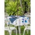 thumbnail image 3 of Outdoor Tablecloth with Umbrella Hole for Patio/Picnic/Party/Camping, Spring Blue Wisteria Flowers Waterproof Table Cloth Round Cover Washable, Rustic Floral Branches (Dia 60"), 3 of 8