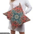thumbnail image 4 of Ambesonne Mandala Fabric by the Yard Upholstery, Culture Flowers, 5 Yards, Dark Coral Slate Blue, 4 of 4