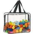 thumbnail image 4 of 6 Packs Large Toy Storage Bags with Zipper, Plastic Toy Storage Bag with Labels Building Blocks, Travel Waterproof Organizer Bags Puzzles, Cosmetics, Stationery, 4 of 9