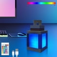 thumbnail image 5 of XMMSWDLA 16-Color Pixelated Lantern Night Light - Rechargeable LED Mood Lamp with Touch Switch & Remote Control, Mountable Wall/Table Light for Cosplay, Boys' Room Decor (Includes Chain & Bracket), 5 of 13