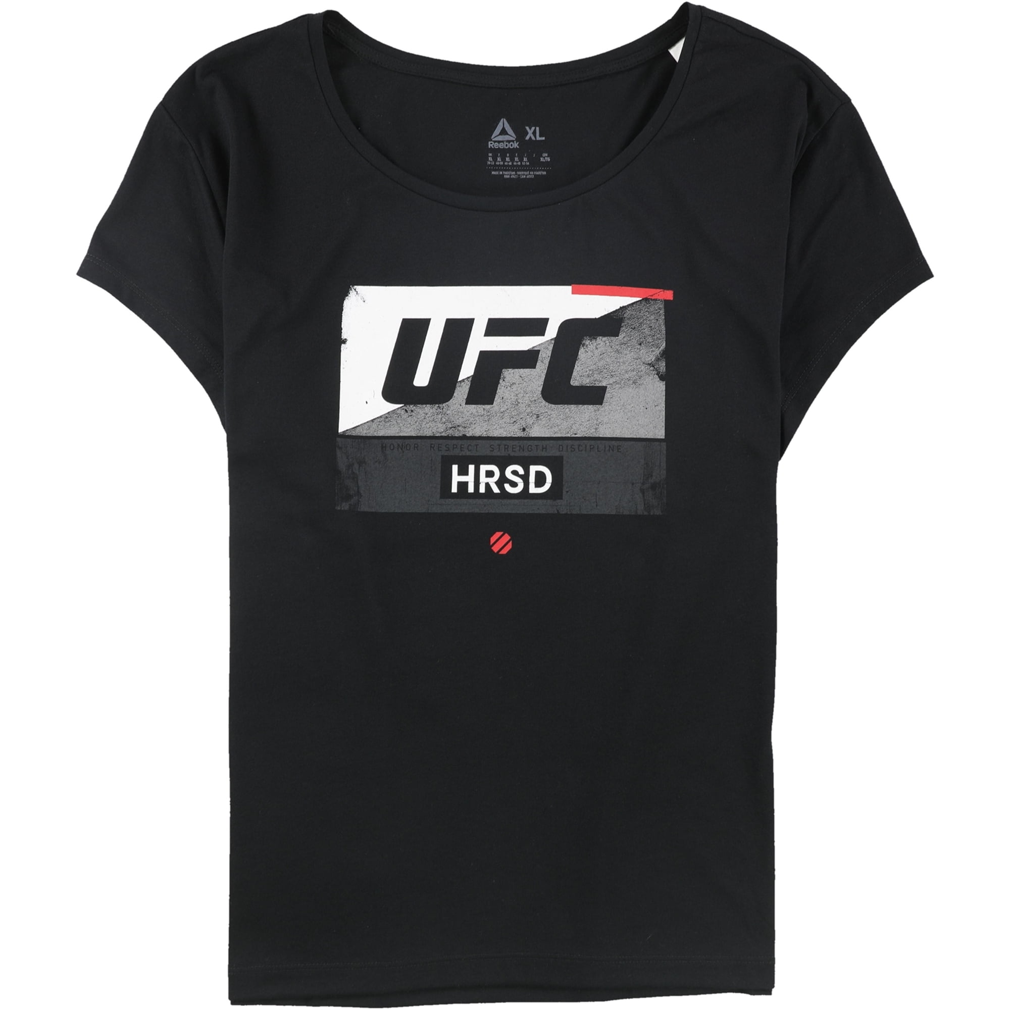 Reebok Womens UFC HRSD Graphic T Shirt Black Small