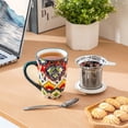 thumbnail image 4 of Vancasso Tea Mug with Infuser and Lid, 18 oz Loose Leaf Tea Cup with Strainer, Ceramic Coffee Mug for Tea, Coffee, Microwave & Dishwasher Safe, Series LUMI, 4 of 10