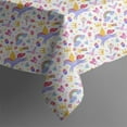 thumbnail image 5 of White Cartoon Unicorn Rainbow Crown Pattern Square Tablecloth,Waterproof Square Table Cover,Wipeable Spillproof Washable Table Cover for Home Kitchen Party Decor 52"x52"(132x132cm), 5 of 6