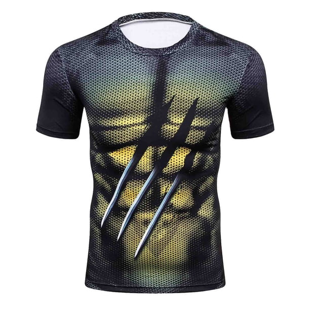 Nuevo verano impreso 3D compresión hombres Deportes camiseta de alta calidad de secado rápido camisapangjing