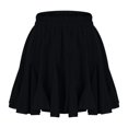 thumbnail image 6 of miqiqism Women Flowy Short Skirts High Waisted Fashion Versatile Stretchy Flared Dress Lady Casual Mini Skater Skirt with Pockets,01_Black,Medium, 6 of 6