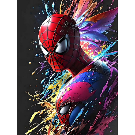 Diamond Art Painting Kit - For Beginners Full Diamond Diamond Dot Painting, Spider-Man Round 5D Diamond Painting Picture Gemstone DIY Adult Crafts 12x16inch