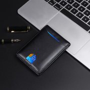 Miroddi Minimalist Wallets for Men, Slim Leather Bifold Wallet Credit Card Holder with Cash Pocket, ID Window, RFID Blocking, Gifts for Men, Black Blue