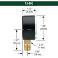 thumbnail image 3 of Pressure Gauge, 1.5" ABS Case, Copper Alloy Internals, 300 psi/kPa, 1/8 NPT Male Bottom Conn, 3 of 4