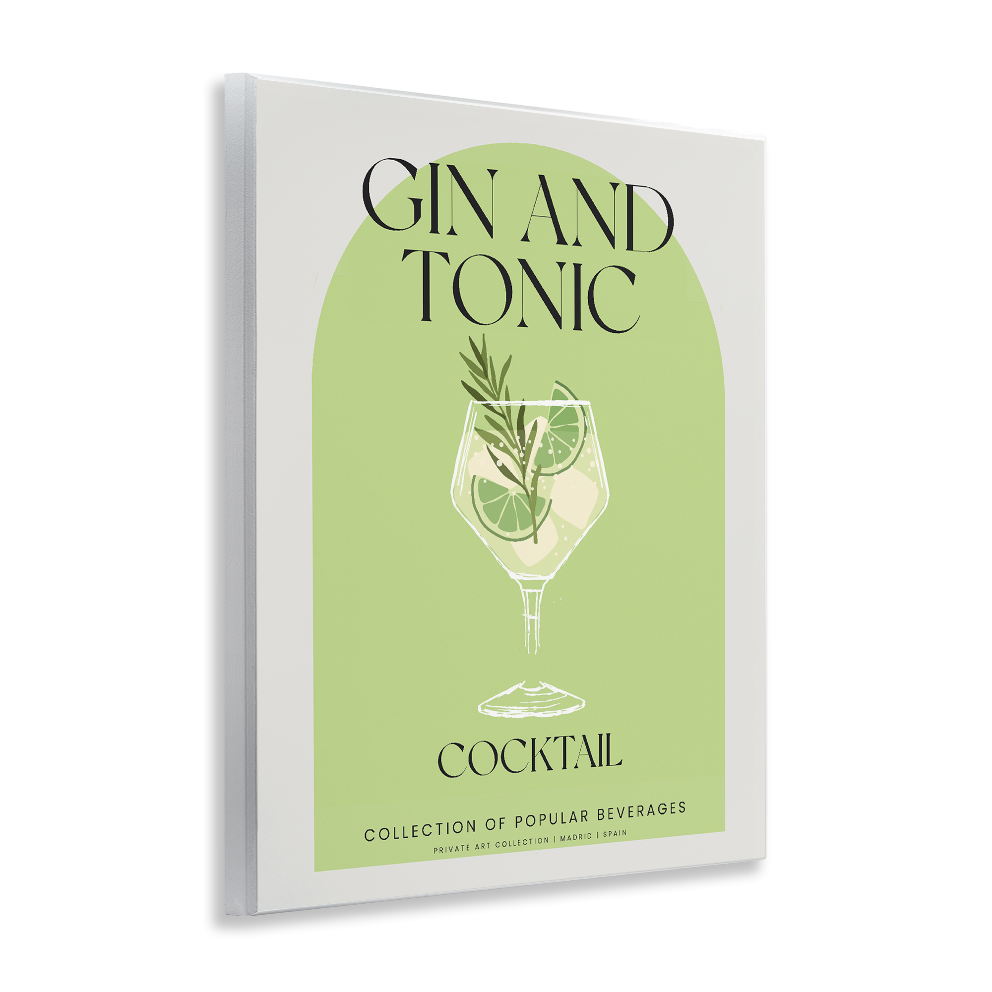 Stylish Retro Gin & Tonic Wall Plaque Art, design by Lil' Rue