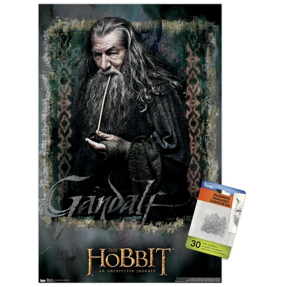 The Hobbit: An Unexpected Journey - Gandalf Wall Poster with Push Pins, 14.725" x 22.375"
