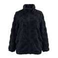 thumbnail image 5 of Winter Fleece Coats for Women Plus Size Turndown Collar Long Sleeve Solid Color Thick Velvet Warm Coat Winter Sports Casual Jacket Outerwear with Pockets, 5 of 10
