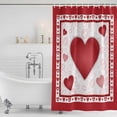thumbnail image 4 of Valentines Waterproof Fabric Shower Curtain, Romantic Red Lips Love Heart Waterproof Fabric Shower Curtain for Bathroom Curtains Bathtubs Hotel Washable Shower Curtains with 12 Hooks Long 72x78in, 4 of 8