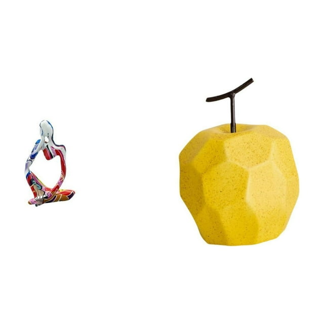 Figura Decorativa De Fruta Abstracta De Resina Y Porcelana, Estatua Geométrica Coleccionable Para Dormitorio, Oficina, Tienda, Estantería, Cajón O Decoración De Festivales.