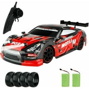 RC Car Gift Toy High Speed Drift Racing Vehicle W/ 2 Batteries LED Light and Tires for Kids Adults Beginner Black Friday Gift