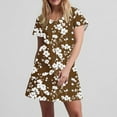 thumbnail image 7 of Hvot&aat Womens Summer Dress Floral Print Casual Short Sleeve Dress with Pockets A-Line Swing Dress for Beach or Daily Wear, 7 of 7