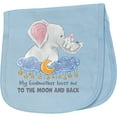 thumbnail image 2 of Inktastic My Godmother Loves Me to the Moon and Back Elephant Family Baby Burp Cloth, 2 of 3