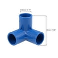 thumbnail image 2 of Unique Bargains Raccord de Tuyau en PVC à Coude 3 Voies, Qualité Mobilier, Raccords d'Angle en T de 1/2 Pouce Bleu 10 Pcs, 2 of 3