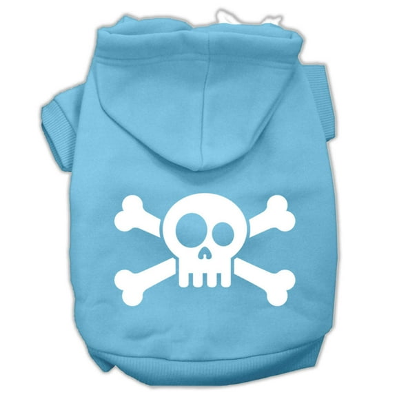 Pet Dog and Cat Hoodie Screen Printed, "Skull Crossbones"