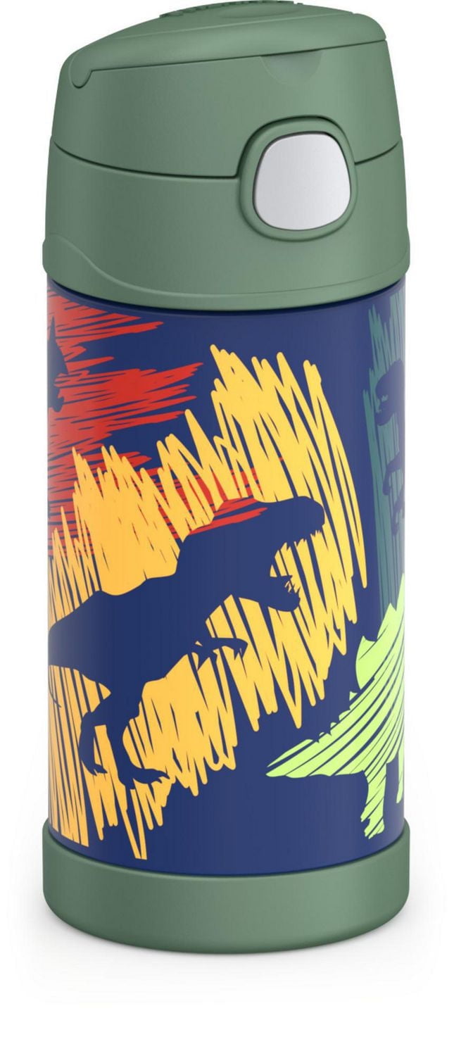 Thermos Funtainer 12 Oz Vacuum Insulated Straw Bottle, Dinosaurs