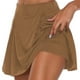 thumbnail image 1 of ICHUANYI Clearance Women's Fashion Color Fake Two Piece Yoga Pants 3/4 Shorts(Brown, L) ICHUANYI WER2023080912274, 1 of 5