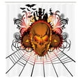 thumbnail image 3 of Ambesonne Halloween Shower Curtain, Skull Monster Castle Art, 69"Wx84"L, Orange and Black, 3 of 5