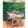 thumbnail image 3 of Fsddascl White Retro Rooster Outdoor Tablecloth - 60x84 Inch Rectangle Dining Table Cover, Watercolor Pastoral Animals Plaid Waterproof Outdoor Table Cloth with Umbrella Hole & Zipper for Patio, 3 of 7