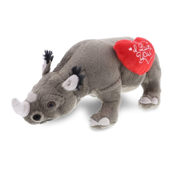 Dollibu I Love You Heart Wild Rhino Plush - 13 inches