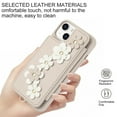 thumbnail image 5 of for iPhone 15 6.1-inch Crossbody Wallet Case, Women Flip Cover Flower Design PU Leather Kickstand Card Holder Slots Wrist Strap Lanyard Purse Phone Case for iPhone 15, White, 5 of 9