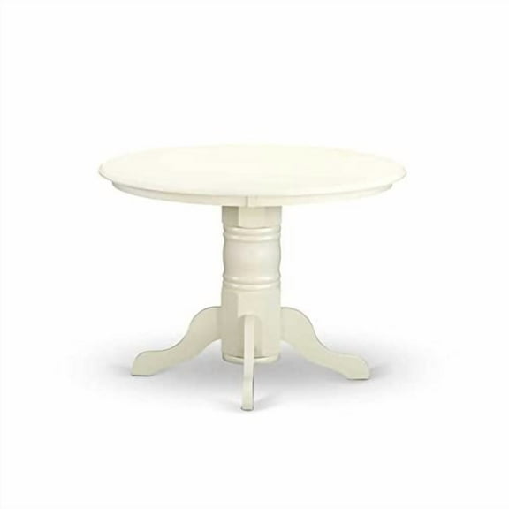 East-West Furniture SHVE5-WHI-47 - A pedestal kitchen table set of 4 fantastic dining chairs with Linen Fabric Light Sable color and a gorgeous modern dining table with Linen White color