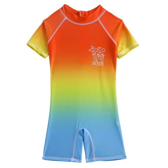 Hessimy Girl One Piece Swimsuit Cute Swimwear Bathing Suit(Orange,12-18 Months)