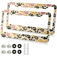 thumbnail image 2 of Colorful Dog Paw License Plate Frame 2 Holes Rustproof Aluminium License Plate Holders,2 PCS Car Licence Plate Covers with Bolts Washer Caps Universal Car Accessories Home Decor, 2 of 7