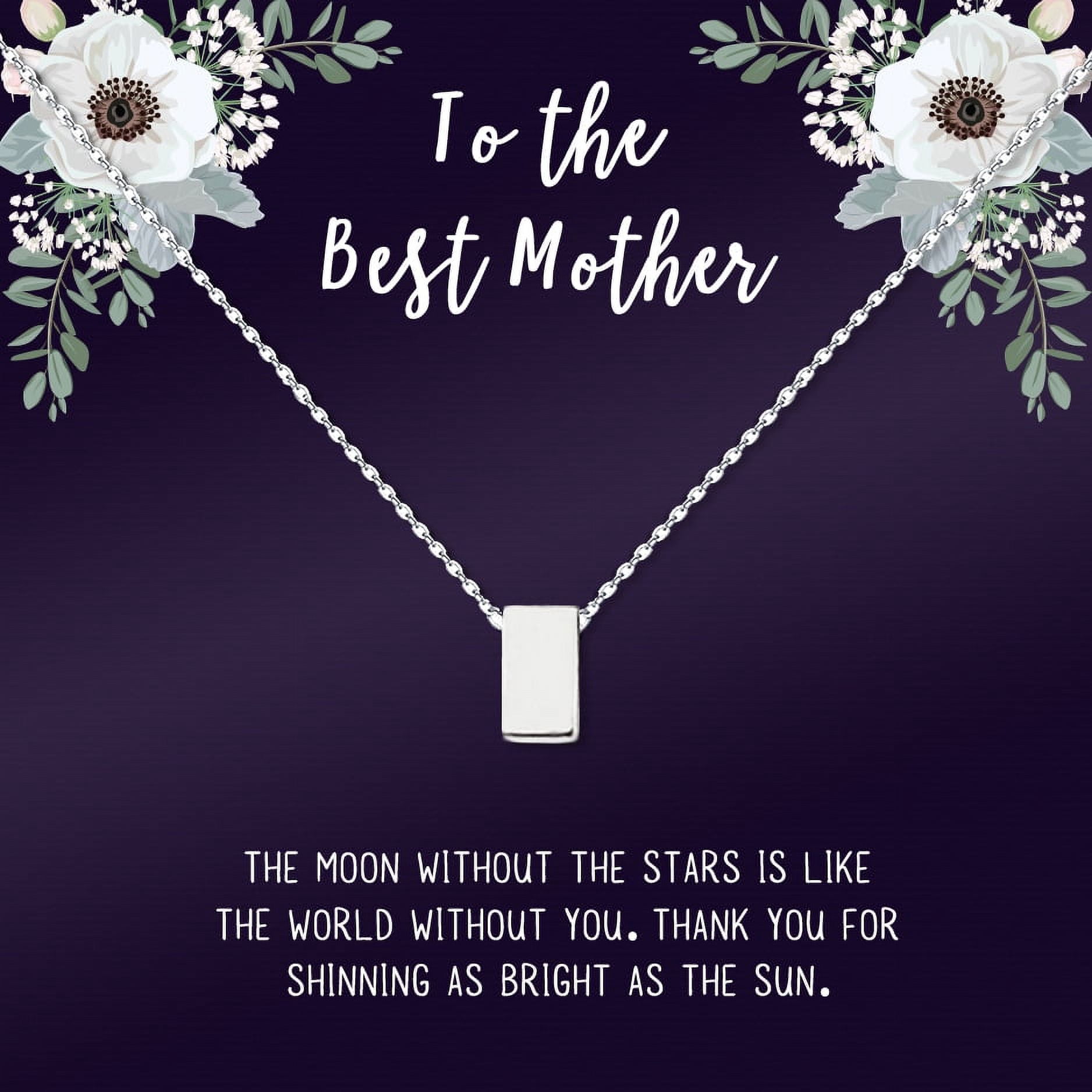 Mother's Day Gift for Mom, Custom Card and Necklace for Mother's Day, Personalized Card for Mother's Day, Custom Card Gift for Mom, Necklace and Card for Mom, [Silver, Personalized Card]