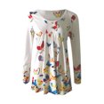 thumbnail image 4 of Blusa de manga larga con botones y cuello redondo para mujer Pompotops gfhjh1768, 4 of 5
