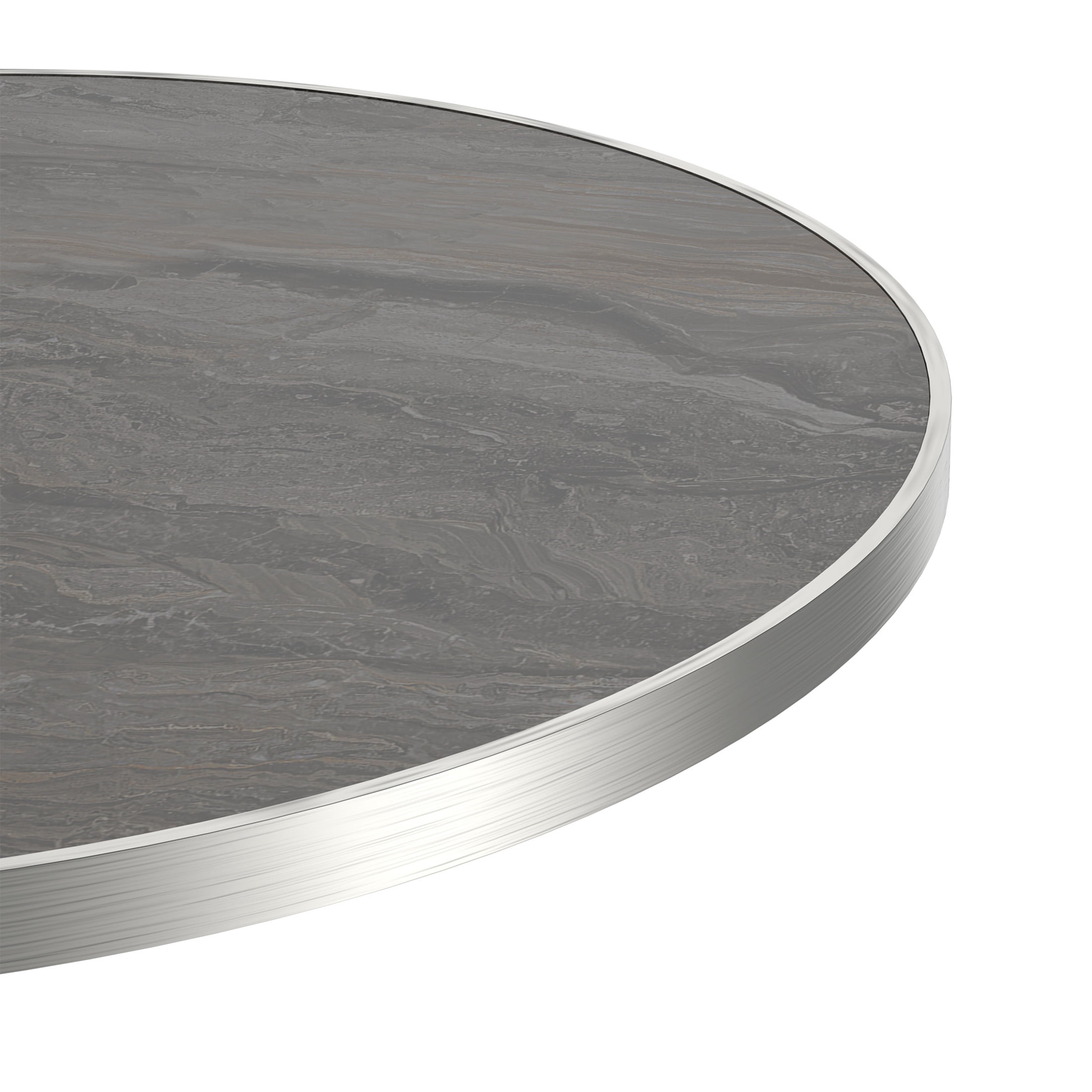 Noble House 31.5" Round Dining Table with Faux Marble Top, Luxury Bistro Table with Stainless Steel Legs, Gray & Silver