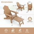 thumbnail image 3 of Gymax 2 PCS Folding Adirondack Chair HIPS Fire Pit Chair w/ Adjustable Backrest Brown, 3 of 10