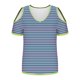 thumbnail image 5 of Tops de Algodón para Mujeres Tira Impresa Manga Corta Cuello en V Fuera Del Hombro, Top de Moda para el Uso Diario, 5 of 9