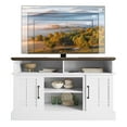 thumbnail image 6 of BELLEZE Modern 48" Farmhouse Wood TV Stand & Media Entertainment Center Console Table for TVs up to 50 Inch with Open Storage Shelves & Cabinets - Norrell (White), 6 of 7