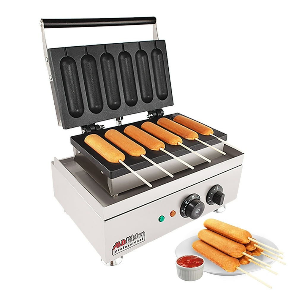 Hot Dog Waffle Maker Commercial Corn Dog Waffle Maker 6 Pcs Plain